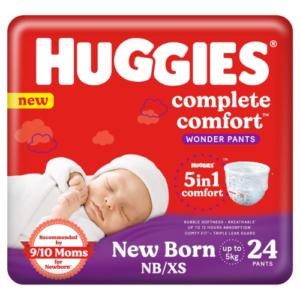 Huggies Complete Comfort Wonder Pants, Extra Small (0-5kg) Diaper Pants, 24 pcs